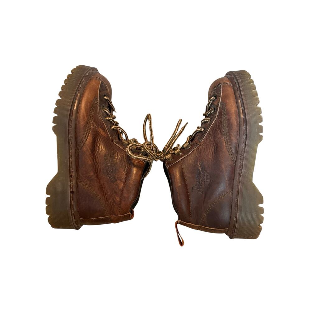 Vintage Dr. Martens Made in England Brown Leather Ankle Boots Women 6 Men 5 - Picture 6 of 8
